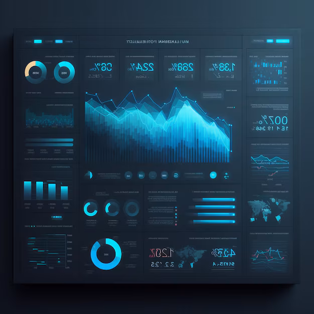 futuristic AI data visualization dashboard - Modern data visualization dashboard displaying analytics and ...
