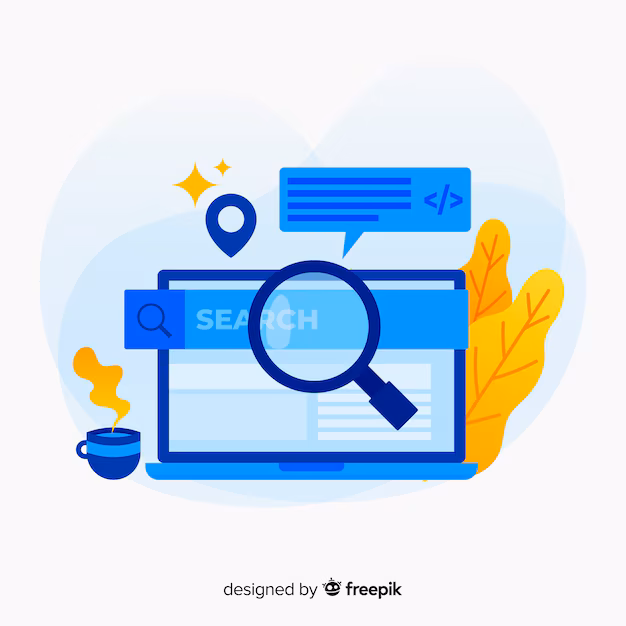 vector search engine - Search concept for landing page | Free Vector