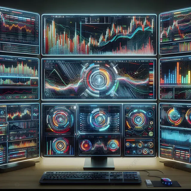 trading dashboard multiple monitors - Advanced Trading Dashboard With Multiple Monitors Displaying ...
